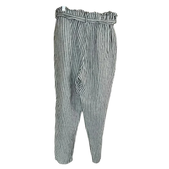 2/$30 Anti Blue by Bluespice Size Medium Linen Trousers Striped Railroad Boho - Picture 2 of 6
